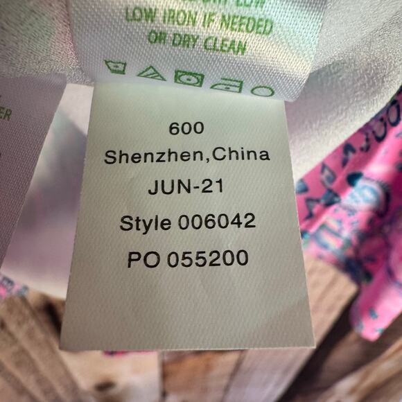 Lilly Pulitzer Dress Winona Stretch Strut Your Stuff Plumeria Pink Medium Beach - Picture 9 of 9